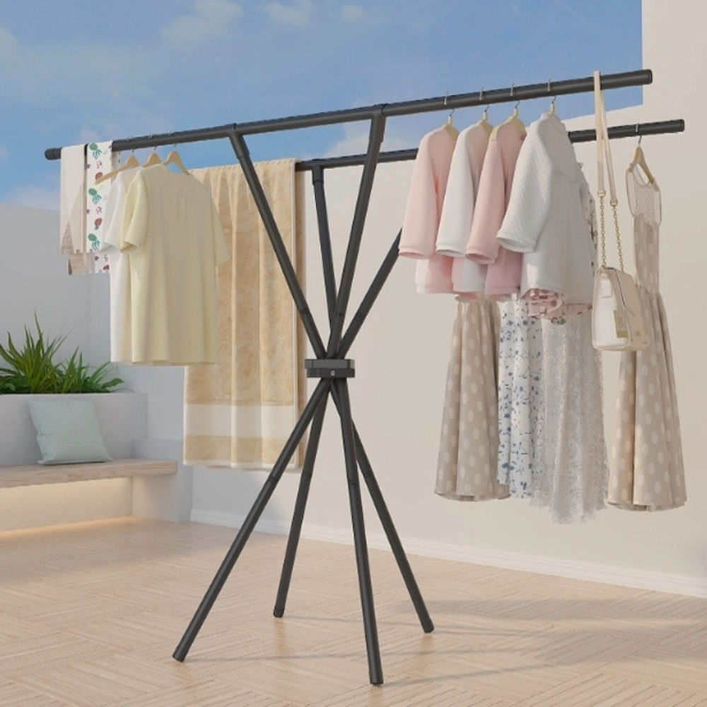 Balcony Clothes Drying Tree 3/2/1 Layer Foldable Clothes Drying