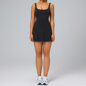 Baju Tenis Wanita Ukuran EU Model Terusan dengan Celana Dalam Terintegrasi, Punggung Cantik, Bahan Lembut untuk Olahraga Gym dan Padel, LOGO Dapat Disesuaikan - Product Image 4