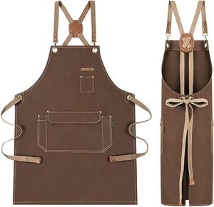 Tabliers de travail épais lavés durables avec logo <span class=keywords><strong>personnalisé</strong></span> avec poches BBQ cuisine cuisson travail du bois gril jardinage <span class=keywords><strong>tablier</strong></span> en toile - Product Image 1