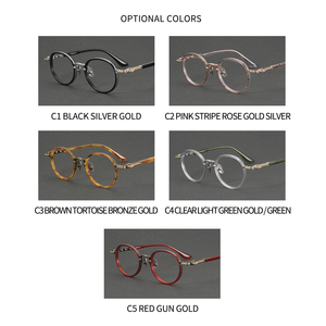 81087 Occhiali Vintage John <span class=keywords><strong>Lennon</strong></span> con Montatura Rotonda in Acetato e Titanio, Unisex, Stile Retrò con Aste Verdi - Product Image 2