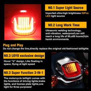 Luz Trasera para Motocicletas Harley Davidson, <span class=keywords><strong>Precio</strong></span> al por Mayor, 9-16V, Lámpara LED con Color Transparente Ahumado - Product Image 4