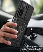 Fundas a prueba de golpes para Xiaomi Redmi A7 Pro 4G, protector de cámara deslizante, cubierta trasera con soporte de anillo.