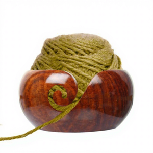 Bol à laine en bois, forme ronde, portable, 15 cm de longueur, design simple pour le tricot à la main, utilisation pratique - Product Image 1