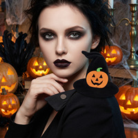 Pinces à cheveux chapeau de sorcière d'Halloween avec motif citrouille - Accessoires amusants et effrayants pour fêtes cosplay pour femmes et enfants