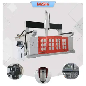 MISHI 5 axis desktop metal cnc milling machine 2500mm x 1300mm wood metal 5 axis foam atc cnc router