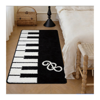 High Quality Bedroom Decoration High Pile Non-Slip Carpet Fluffy Soft Bedroom Plush Rug Black White Area Rugs