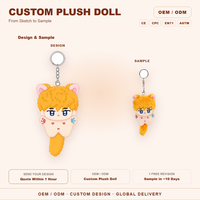 Porte-clés en peluche miniature personnalisé, design de personnage original, poupées en coton Kpop Idol, poupées en peluche anime faites à la main, 10 cm, rembourrage en coton PP