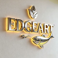 Enseigne lumineuse LED en métal brossé or personnalisée OEM/ODM, étanche IP65 pour bureaux et magasins - Panneau d'affichage statique mural