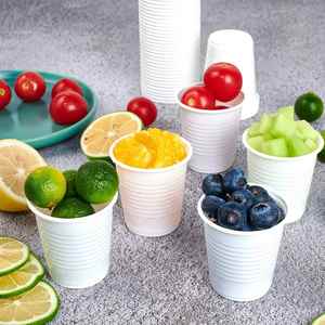 Vasos Desechables Ecológicos de Plástico PS con Borde Enrollado para Bebidas Frías, Picnic y Fiestas - Product Image 1