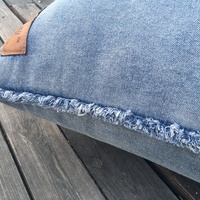 Moderne triangle blau jeans stoff sitzsack