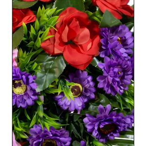 Ramo de Rosas Artificiales Rojas y Rosadas, Guirnaldas Decorativas y Arreglos Florales para Colgar en la Pared, Decoración para el Hogar y Bodas - Product Image 2