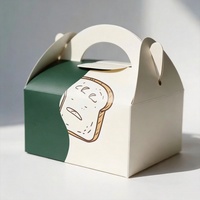 Boîte en papier personnalisée avec poignée, pelliculage mat, qualité alimentaire, pour emballage de gâteau d'anniversaire