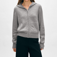 Haut décontracté en laine à manches courtes et fermeture éclair pour femme, respirant, sans couture 18 aiguilles, pour printemps-été, manches papillon unies