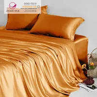 Parure de lit de luxe en soie de mûrier pure, drap plat en soie 19 22 25 30 Momme, personnalisable en usine