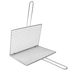 304 thép không gỉ BBQ Net Hai mặt nướng Clip Ngoài Trời Bbq công cụ Rau nướng cá nướng BBQ Net - Product Image 3