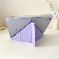 Étui pour iPad A16 avec support pliable, coque de protection en acrylique et cuir PU pour iPad 11e/10e génération et iPad Air 11 pouces