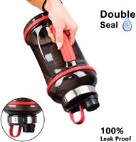 Bouteille d'eau transparente en plastique de 2,2 L, avec mots de motivation, grande bouteille d'eau motivante avec marquage des temps et des objectifs