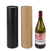 Emballage personnalisé en tube de carton biodégradable et écologique pour vin - Tubes cylindriques en gros pour ouvre-bouteilles électriques et kits cadeaux