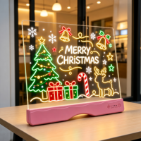 Lampe de Table LED Néon Tactile à 7 Couleurs Changeantes, Tableau Lumineux Effaçable en Acrylique pour Messages, Décoration de Fêtes DIY, Lampe de Nuit Décorative