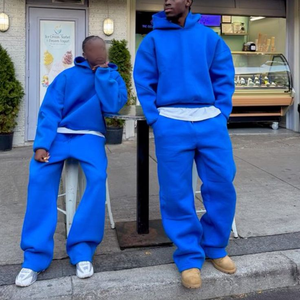 Wholesale High Quality Custom 2 Piece <b>Set</b> 500 GSM 100% Cotton Baggy Fleece Oversized Hoodies Jogger <b>Set</b> Tracksuit Sweatsuit Men - Product Image 2