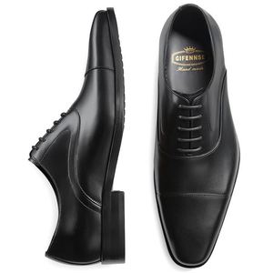 Chaussures de ville décontractées pour hommes en cuir noir de haute qualité, confortables et élégantes, idéales pour les affaires et les soirées - Product Image 5