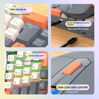 Factory Outlet Price Dual-mode Color Three Tone Keycap Wireless Keyboard Mouse Combo for Gaming Office Laptop