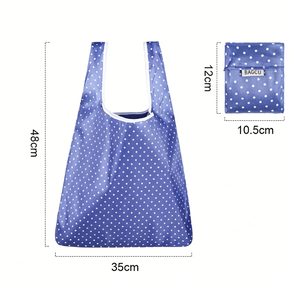 Factory Direct Stylish <b>Dot</b> Pattern Foldable <b>Eco</b> Shopping Bag, Lightweight Polyester Handbag For Clothing Store Packaging - Product Image 1