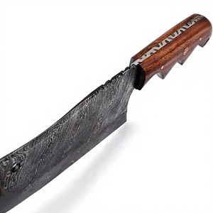 Couteau de boucher artisanal LEGACY BLADES en acier Damas, manche en bois, ambidextre, moderne, professionnel, pour hacher - Product Image 4