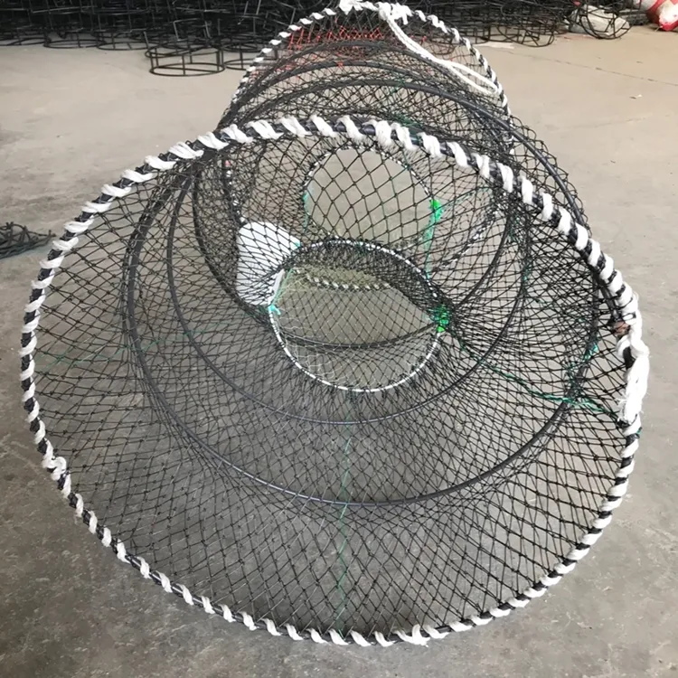 70160cm folding big black plastic crab traps fish trap for usa