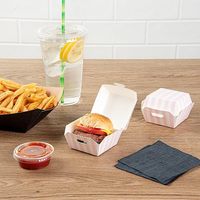 Caja para Hamburguesas Plegable con Superficie Lisa, Papel Texturizado, Caja de Almacenamiento Resistente, Caja para Hamburguesas Clásica, Práctica y Duradera, Caja Marrón