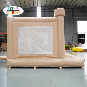 <span class=keywords><strong>Castillo</strong></span> Inflable Color Beige Durazno con Tobogán, <span class=keywords><strong>de</strong></span> Uso Seco y Húmedo, para Niños, Ideal para Alquiler en Fiestas - Product Image 4