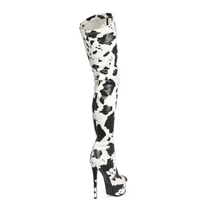 Bottes hautes à plateforme pour femmes, couleur contrastée, sexy, grandes tailles 45, talon fin, bottes longues - Product Image 4