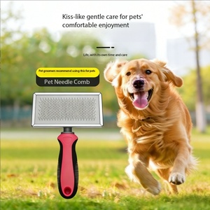 Pawmino Paws Pet Pin Comb Stainless Steel Silicone For Cat Dog Grooming <b>Fluff</b> <b>Removal</b> - Product Image 4