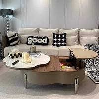 Table basse créative arrondie avec pieds chromés pour la maison et le salon