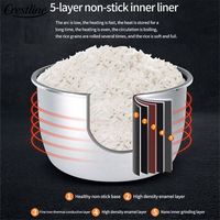 Olla a Presión Multifuncional de Acero Inoxidable, Electrodoméstico Inteligente para el Hogar, Olla a Presión Eléctrica de 6L con Freidora de Aire y Arrocera