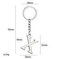 Porte-clés en métal nickelé avec 26 lettres capitales, tendance, pour sac, idéal comme cadeau – Nouvelle collection en promotion