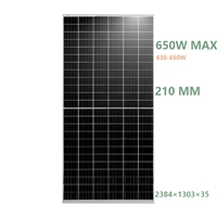 Panneaux solaires personnalisés en gros, module photovoltaïque, directement de l'usine, 640W 645W 650W, double vitrage PERC et demi-cellule