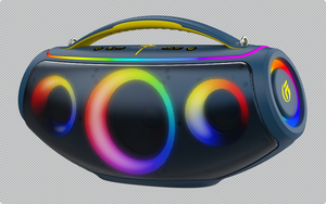Haut-parleur portable stéréo triple RGB avec anneau lumineux pour fêtes en extérieur - Product Image 4