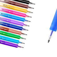Ensemble de stylos gel effaçables grande capacité X57, 12 couleurs, pointe fine à séchage rapide 0,7 mm, stylos en plastique pour étudiants, écriture et dessin