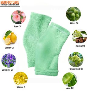 Chaussettes de traitement pour talons fissurés, pour pieds secs et gercés chez les femmes, avec jojoba et vitamine E, réparation intensive des talons, hydratation de nuit - Product Image 3