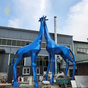 Moderne Gartendekoration Kunst große edelstahl-geometrische Giraffengestalt Skulptur