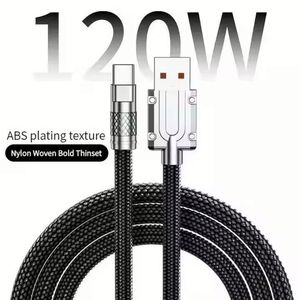 สาย USB C ถักไนลอนชนิด C สายชาร์จโทรศัพท์120W สายดาต้าชาร์จเร็ว6A - Product Image 1
