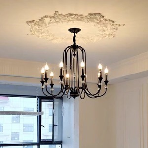 Jia Wenjun Chandelier Iron Black 6 <b>Lights</b> <b>Ceiling</b> <b>Light</b> For Living Room Bedroom Dining Room - Product Image 3