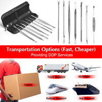 Kit de suppression de points noirs 7 pièces Pimple Comedone Extractor Tool Set Whitehead Zit Removing
