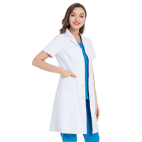 Blouse médicale de qualité supérieure à manches courtes avec imprimé africain, logo, pour enfants, blouse de médecin, infirmière, uniforme d'hôpital, blouse de laboratoire blanche