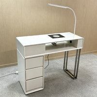 Meubles de salon de manucure de style moderne, table de manucure en marbre blanc brillant