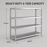 Étagère en acier inoxydable pour cuisine, support pour assiettes, étagère de rangement en acier inoxydable