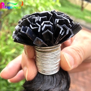 Extensiones de Cabello Natural Malasio Virgen con Punta en V, 100% Cabello Humano Sin Procesar, Extensiones de Cabello con Punta en K, Rizado Profundo, Venta al por Mayor - Product Image 1