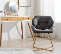 Chaise de salle à manger moderne de luxe en velours, pieds en bois chromés, capitonnée en losanges, chaise de loisirs rembourrée, mobilier de maison, salon, hôtel