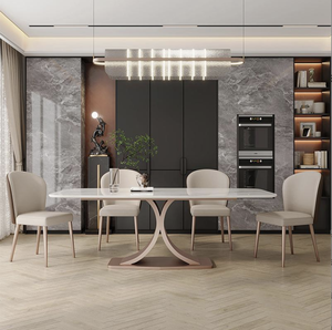 Table à manger moderne de luxe 6 places avec 6 chaises Sinered Stone Modèle 3D Design Table à manger complète avec grande dalle de pierre - Product Image 5
